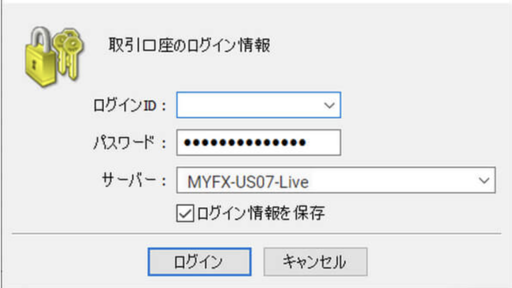 間違ったログイン情報を入力している